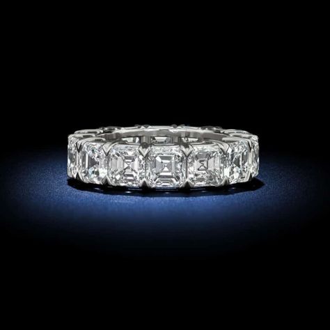 Emerald Cut Wedding Band, Eternity Band Set, Swarovski Crystal Rings, Asscher Cut Diamond, Diamond Eternity Band, Asscher Cut, Eternity Wedding Band, Eternity Ring Diamond, Eternity Band Diamond