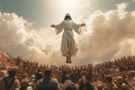 Jesus Christ Resurrection Images, Resurection Jesus Art, Jesus Resurrection Pictures, Jesus Ascending Into Heaven, Ascension Day Of Jesus Christ, Jesus Ascension, The Ascension Of Jesus, Christ Resurrection, Jesus Christ Resurrection