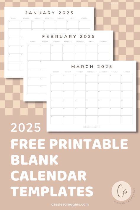 Get organized and plan out 2025 with these free printable blank 2025 calendar templates! Print all 12 months or each month individually! Like our most popular free 2023 calendar printables and 2024 calendars, were all set to plan ahead for 2025! These are the best calendars with a modern design! It's time to set some goals! January 2025, February 2025, March 2025, April 2025, May 2025, June 2025, July 2025, August 2025, September 2025, October 2025, November 2025, December 2025 #cassiescroggins 2025 Monthly Calendar, Monthly Template Free Printable, Monthly Planner Printables Free Pdf, Calender 2025 Printable, 2025 Free Printable Calendar, Good Notes Calendar Template, 2025 Planner Printable, Free 2025 Printable Calendar, 2024 2025 Calendar