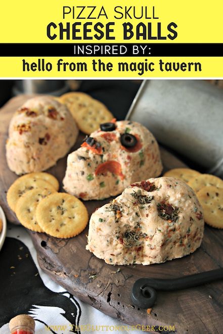 Hello from the Magic Tavern | Pizza Skull Cheese Balls - The Gluttonous Geek Tavern Pizza, Magic Tavern, Harvest Wedding, Halloween Food Appetizers, Spooky Food, Halloween Party Snacks, Halloween Food Treats, Easy Halloween Food, Halloween Appetizers