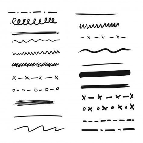 Set of hand drawn lines and dividers Free Vector Travel Doodles, Speech Balloon, Line Images, Scrapbooking Vintage, Hand Drawn Arrows, Line Doodles, Hand Lines, Line Vector, Doodle Images