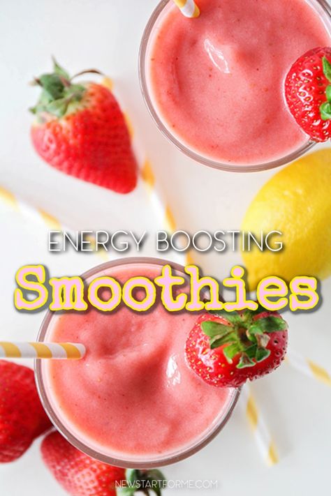 Blended Smoothies Recipes, Energy Breakfast Smoothie, Energy Boost Smoothie Recipes, Smoothie For Energy Boost, Healthy Energy Smoothie Recipes, Healthy Smoothie King Smoothies, Energizing Smoothies Mornings, High Energy Breakfast, Healthy Energy Smoothies