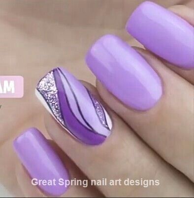 Purple Nail Art Designs, Purple Nail Art, Purple Nail Polish, Purple Nail Designs, Lavender Nails, Fancy Nails Designs, Purple Nail, Her Nails, Pretty Nail Art Designs