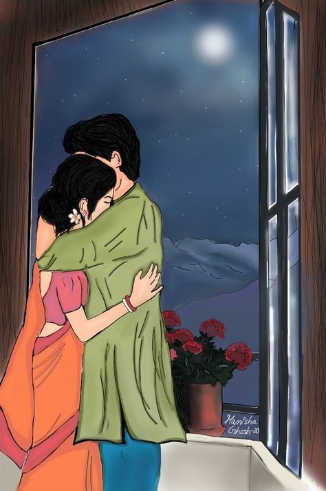 Bengali Cartoon Couple, Romantic Illustration Couple, Indian Couple Wallpaper, Illustration Art Couple Aesthetic, Aesthetic Love Couple Drawing, Indian Couple Drawing Art, Indian Couple Drawing, Indian Couple Cartoon, Romantic Cartoon Couple Images