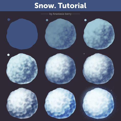 Snow. Tutorial | Patreon Snow Tutorial, How To Draw Snow, Anime Snow, Snow Outside, Snow Texture, Frozen Fan Art, Concept Art Tutorial, Procreate Ipad Art, Texture Drawing