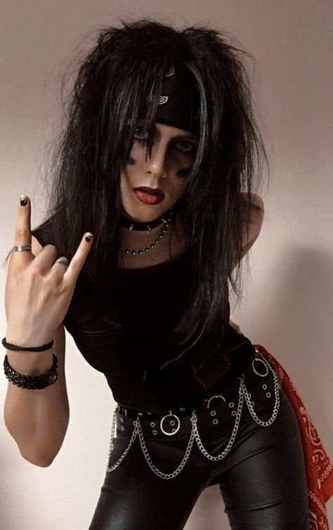 Nikki Sixx Inspired Outfit, Nikki Sixx Outfit Ideas, Glam Metal Hairstyles, Nikki Sixx Costume, Motley Crue Outfit Women, Motley Crue Concert Outfit Ideas, Nikki Sixx Makeup, 80s Glam Outfit, Motley Crue Halloween Costume