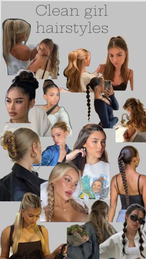 clean girl hairstyles School Hair For Kids, Cheap Hairstyles, 70 Hair, Preppy Hair, Latina Hair, Preppy Hairstyles, Dark Blonde Hair Color, Hairstyle Examples, Easy Hairstyles For Thick Hair