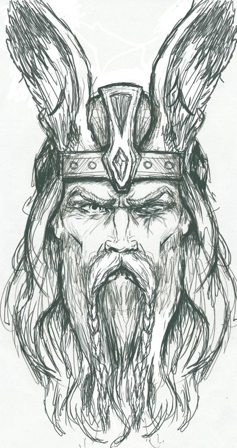 odin | Odin Sketch by PlunderedPsyche | Drawing tutorials | Pinterest ... Odin Sketch, Norse Mythology, A Drawing, Beards, A Man, Sketch