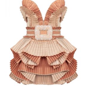 Here’s Where To Get All Your Party Dresses This Season Mini Dress Design, Summer Fashion Show, Raisa Vanessa, Fashion Show Looks, Haute Couture Dresses, Pleated Mini Dress, Kpop Fashion Outfits, Stage Outfits, Types Of Dresses