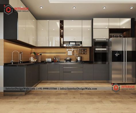 Modular Kitchen Cabinets L Shape, Minimalist Kitchen Interior, L Shaped Kitchen Interior, Modern Interior Kitchen, Modular Kitchen Interior Design, L Shape Kitchen, L Shaped Modular Kitchen, L Shaped Kitchen Designs, Contemporary Kitchen Designs