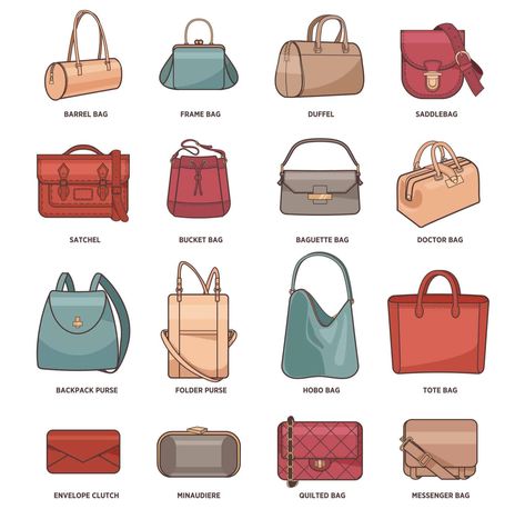 Types Of Bags, Types Of Handbags, Types Of Purses, Bag Styles, Bag Names, Fashion Vocabulary, Unique Birthday, Trendy Handbags, Handbags Affordable