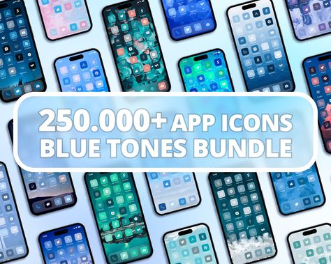 Blue app icons