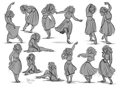 Character pose sketches for fun. I drew along a figure drawing video from @drawthiscom and then took the poses and developed them into a… People Character, Dancing Poses, Swing Dancing, 흑백 그림, Drawing Faces, Model Sheet, Foto Tips, 인물 드로잉, Poses References