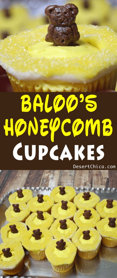 Honeycomb Cupcakes, Jungle Book Party, Deserts Cupcakes, Book Cupcakes, Easy Cupcake Recipes, Disney Recipes, Party Food Dessert, Kids Help, Tiny Teddies