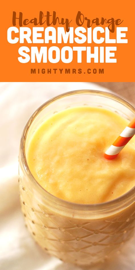 Orange Creamsicle Smoothie Recipe, Orange Creamsicle Smoothie, Smoothie Bowl Vegan, Orange Smoothie Recipes, Creamsicle Smoothie, Smoothie Breakfast, Healthy Afternoon Snacks, Orange Smoothie, Smoothie Bar