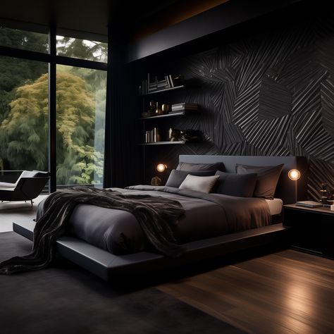 27 Dark Bedroom Ideas For A Cozy & Stylish Interior Downlight Ceiling, Dark Modern, Dark Bedroom, Modern Bedroom Interior, Bed Design Modern, Black Bedroom, Led Spot, Modern Bedroom Design, Spot Light