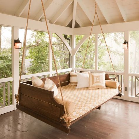 porch swing plans Porch Swing Plans, Hiasan Dalaman Rumah, Diy Porch Swing, Porch Swing Bed, Swing Bed, Porch Swings, Interior Design Per La Casa, Diy Porch, Diy Casa