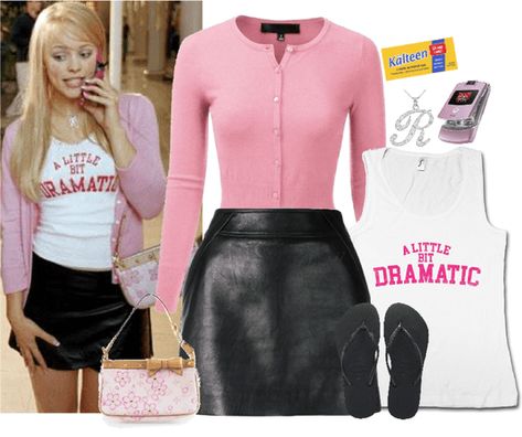 Regina George Skirt, Regina George Aaron Samuels Costume, 2000 Birthday Outfit, Regina George Pink Outfit, Regina Halloween Costumes, Regina George Shoes, Mean Girls Inspo Outfits, How To Dress Like Regina George, Regina George Fits