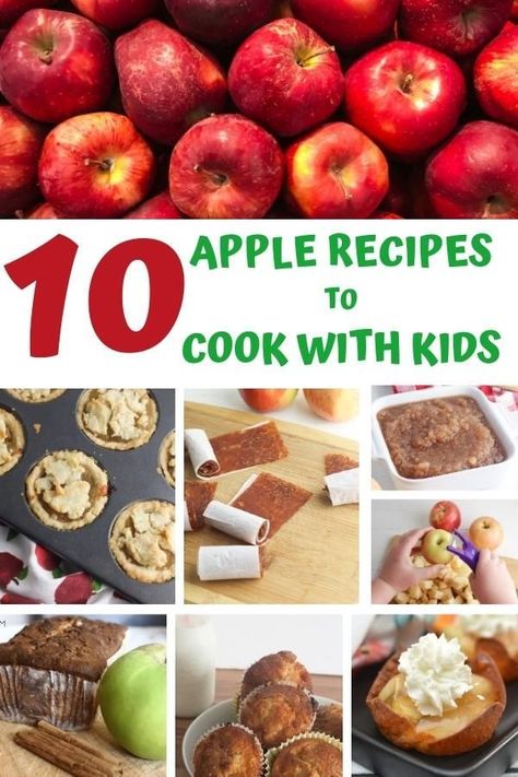 Recipes To Cook With Kids, Apple Recipes For Toddlers, Apple Recipes For Kids, Easy Apple Recipes, Baking With Toddlers, Preschool Cooking, Apple Recipes Healthy, Autumn Baking, Fall Apple Recipes