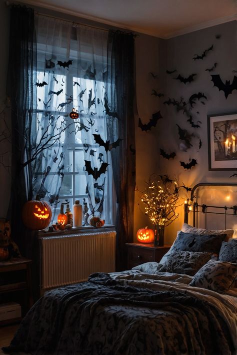 Fall Furniture , Autumn Cozy Fall ,Decor Easy Fall ,
Decor Neutral Fall ,Decor Fall ,Decor Inspiration ,Fall Decor Ideas Halloween Bedroom Lights, Halloween Balcony Decorations, Spooky Bedroom Aesthetic, Spooky Room Aesthetic, Autumnal Bedroom, Spooky Bedroom Decor, Halloween Themed Bedroom, Halloween Ceiling, Spooky Room