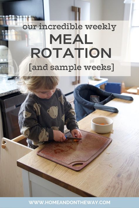 Our Meal Rotation: Easy Meal Planning [& Sample Weeks] — Home and on the Way Weekly Dinner Rotation, Meal Rotation Ideas, Meal Rotation Menu Planning, Rotating Meal Plan, Easy Weekly Meals, Easy Meal Planning, Vodka Sauce Pasta, Paneer Makhani, Meal Rotation