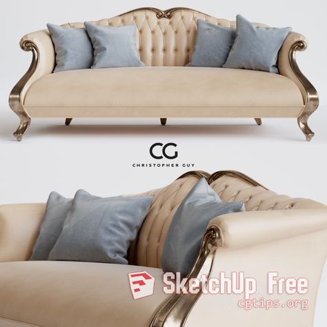 1913 Sofa Sketchup Model Free Download Semi Classic Furniture, Stocksund Sofa, Neo Classic Design, Curvy Sofa, Beach Sofa, Classic Sofa Sets, Classical Furniture, Christopher Guy, Living Room Furniture Layout