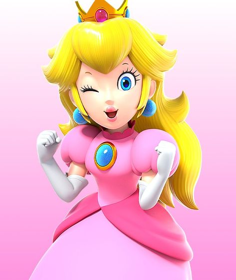 She is smiling her face Cartoons Profile Pictures, Princess Peach Mario Kart, Princess Peach Game, Harmonie Mario, Peach Mario Bros, Peach Cosplay, Peach Clothes, Mario Y Luigi, Super Mario Bros Games