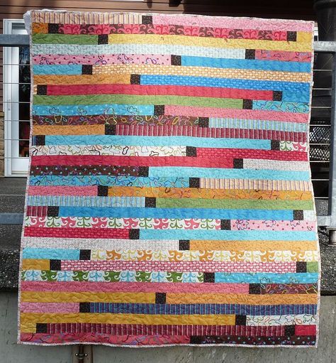 Jelly Roll black squares | by Ralph Bowen Jelly Roll Race Quilt, Jelly Roll Projects, Quilt Decor, Jelly Roll Race, Charm Quilts, Jelly Roll Quilt, Jelly Roll Patterns, Jelly Roll Quilt Patterns, Knit Blankets