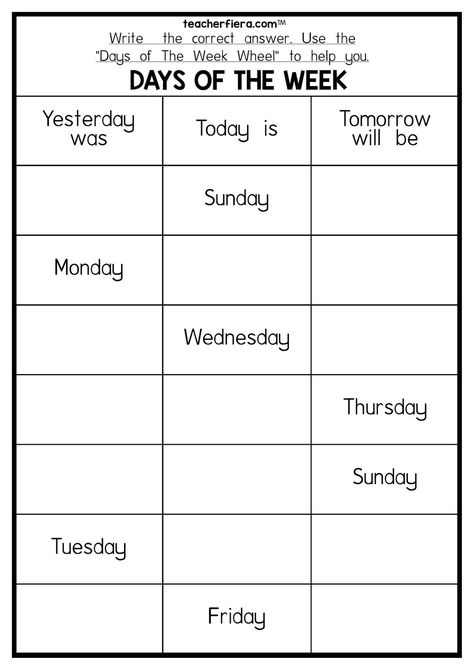 teacherfiera.com: YEAR 2 (2019): UNIT 5 DAYS OF THE WEEK WHEEL & WORKSHEET (VIDEO ON HOW TO USE THE MATERIALS IS ALSO INCLUDED) 1st Grade Unit Studies Homeschool, Days Of The Week Activities, Google Classroom Elementary, Unit Studies Homeschool, Free Homeschool Curriculum, English Teaching Materials, 2nd Grade Math Worksheets, Have Fun Teaching, Time Worksheets