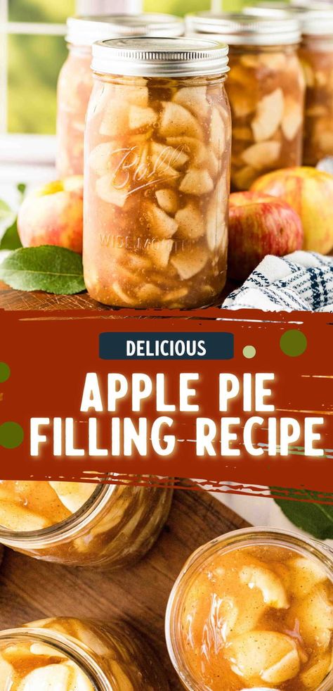 Capture the essence of fall with this easy and delicious apple pie filling recipe perfect for canning. Made with a blend of sweet and tart apples, cinnamon, and nutmeg, this filling is ready to elevate your pies, cobblers, and more! #Canning Carmel Apple Pie Filling For Canning, Canning Apple Pie Filling With Pectin, Apple Pie Filling Canning Recipe, Can Apple Pie Filling Recipes, Canned Apple Pie Filling Recipes, Apples Canned, Apple Pie Filling For Canning, Apple Canning, Granny Smith Apples Recipes