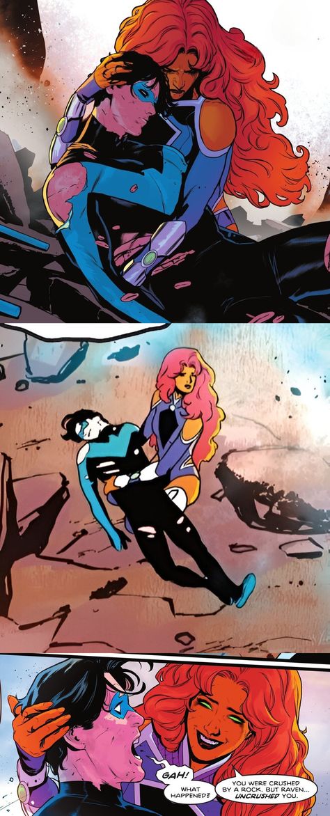 Nightwing and Starfire Starfire X Robin Fanart, Starfire Fanart, Robin Fanart, Teen Titans Starfire, Nightwing And Starfire, Teen Titans Fanart, Teen Titan, Batman Funny, Batman Comic Art