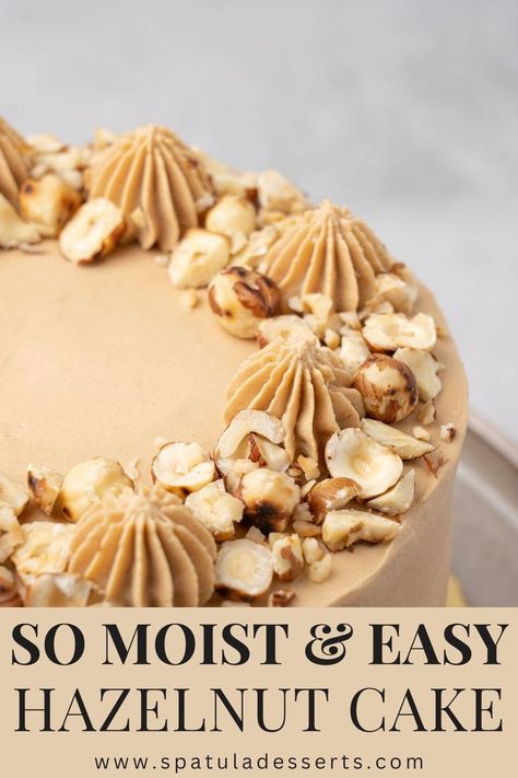 Super Delicious Hazelnut Cake Layered Cake Recipe, Hazelnut Frosting, Praline Paste, Mousseline Cream, Hazelnut Dessert, Cake For Christmas, Hazelnut Recipes, Praline Cake, Praline Recipe