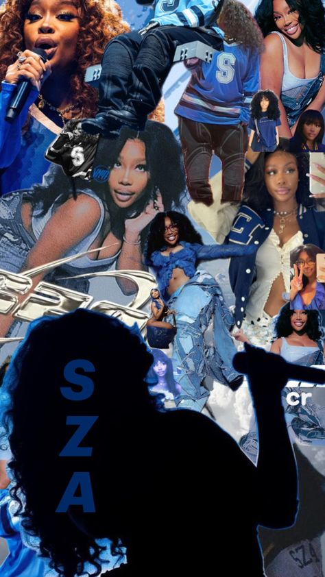 SZA Sza Singer Painting, Sza Aesthetic Wallpaper Blue, Sza Collage Wallpaper, Sza Songs, Sza Singer, Iphone Wallpaper For Guys, Cute Lockscreens, I Love Being Black, Half Sleeve Tattoos For Guys