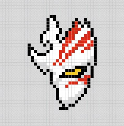 Máscara de Ichigo (Anime: Bleach) Pixel Art Patterns Pixel Art Pattern Anime Easy, Bleach Cross Stitch, Easy Pixel Art Anime, Pixel Art Characters Anime, Pixel Art Ideas Anime, Bleach Pixel Art, Anime Pixel Art Grid Easy, Pixel Anime Art, Pixel Art Anime Easy