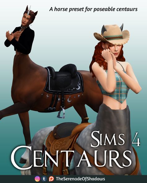 40. Centaur body preset + My First Centaur Posepack | Patreon Pool Poses, Baggy Clothes, Mom Kid, The Sims 4, Long Shirt, Horse Riding, The Sims, Body Shapes, Sims 4