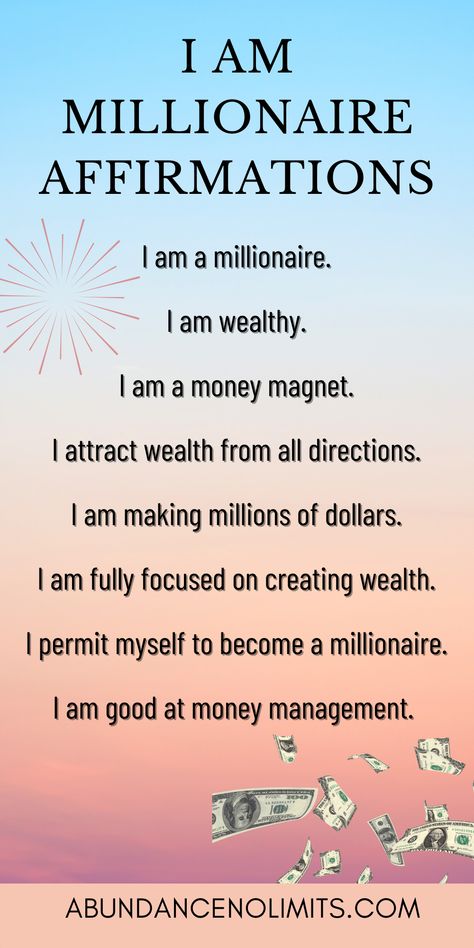 I Am A Millionaire Money Affirmations, Multi Millionaire Affirmations, I Am A Money Magnet Affirmation, Millionaire Affirmation Wealth, I Am Millionaire Affirmation, I Will Be The First Millionaire Quote, I Am A Multi Millionaire Affirmation, Money Gratitude Affirmations, Multi Millionaire Lifestyle