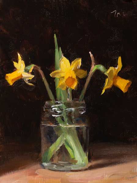 daily painting titled Jonquils - click for enlargement Daniel Keys, Art Thomas, Still Life Flowers, Yellow Daffodils, Floral Still Life, Still Life Oil Painting, Still Life Paintings, Daily Painting, Life Paintings