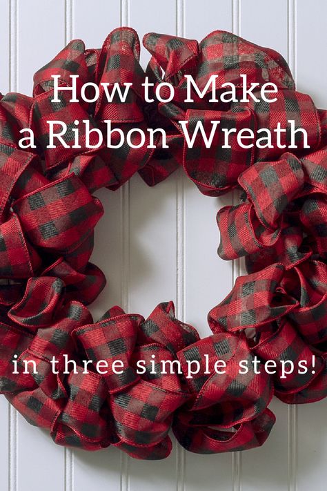 Make A Ribbon Wreath, Craft For Christmas, Ribbon Wreath Diy, Deco Mesh Wreaths Tutorials, Deco Mesh Wreaths Diy, Holiday Wreaths Diy, Mesh Wreath Tutorial, Easy Diy Wreaths, Mesh Wreath Diy