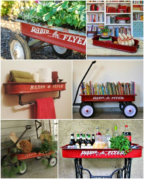 New Uses for Old Red Wagons Radio Flyer Wagons, Radio Flyer, Red Wagon, Spring 2025, Repurposed Items, New Uses, Redo Furniture, Repurposed Furniture, Furniture Projects