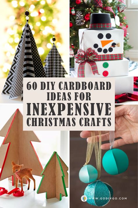 For DIY Christmas craft from cardboard, you can make some very cool stuff to hang on the wall, decorate the outside of your home, or even use it for something as simple as a Christmas tree. You can also create some Christmas ornaments with cardboard. For example, you can make a Christmas village, Christmas ball, star, snowflake, garland, wreath, and more. #diyideas #diychristmascrafts #diycardboardcrafts #diycarboardchristmascrafts Cardboard Centerpiece Diy, Cardboard Crafts For Christmas, Cardboard And Fabric Crafts, Card Board Christmas Trees, Christmas Decorations With Cardboard, Cardboard Box Christmas Decorations, Cardboard Christmas Decorations Diy, Cardboard Ornaments Diy, Christmas Cardboard Crafts