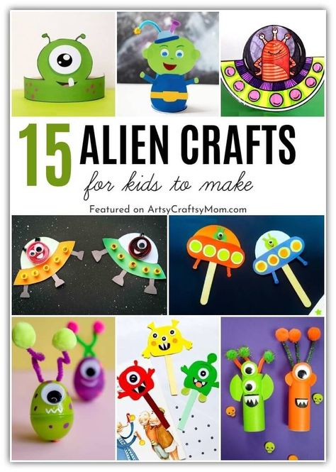 Make Your Own Alien Craft, Alien Ornaments Diy, Alien Crafts Preschool, Alien Art For Kids, Alien Activities For Kids, Diy Alien Decorations, Alien Crafts For Kids, Alien Activities, Alien Diy