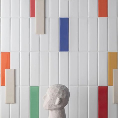 Subway & Brick Page 4 - Architessa White Subway Tile Blue Grout, Rainbow Shower Tile, Bathroom Colored Tiles, Multicolor Tile Bathroom, Colorful Tiles Bathroom, Bathtub Subway Tile, Colorful Shower Tile, Fun Bathroom Tile, Tiled Bathtub