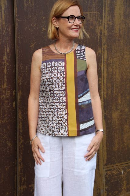 Sew Tessuti Blog - Sewing Tips & Tutorials - New Fabrics, Pattern Reviews: More of our NEW Kate Top - ideas and inspiration Umgestaltete Shirts, Neckline Variations, Patchwork Clothes, Sewing Tops, Scooped Neckline, Refashion Clothes, Clothes Ideas, Sewing Tips, Side Split