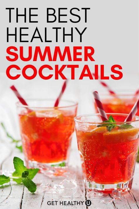 We decided to collect and share our favorite low-calorie cocktails to make your next summer party a hit without any trial and error. These healthy drinks are made with simple ingredients instead of high-calorie, sugar-filled mixes that can leave you with a nasty headache. Instead, these healthier options made with real fruit and vegetables are fresh, low in calories, and absolutely scrumptious! Low Calorie Sangria, Low Calorie Cocktails Recipes, Healthy Cocktail Recipes, Spritzer Recipes, Low Calorie Cocktails, Healthy Cocktails, Summer Cocktail Recipes, Real Fruit, Sangria Recipes