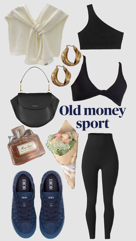 Old money sport #fashion #oldmoney #elegant #casual #sports #aestehthic Money Aesthetic, Elegant Casual, Miss Dior, Old Money Aesthetic, Old Money, Sport Fashion, Sport Outfits, Workout Clothes, Dior