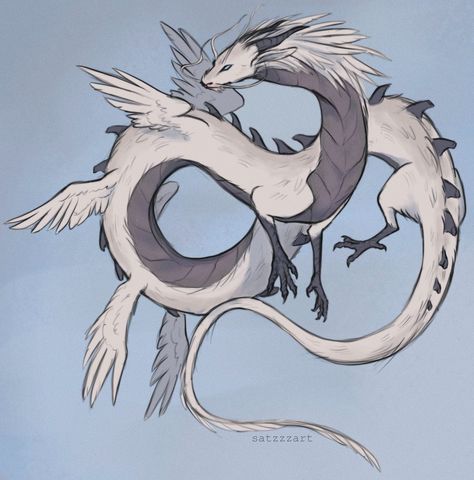 Eastern Dragon Drawing, Dragon Drawing Reference, Feathered Dragon, Cute Dragon Drawing, Eastern Dragon, Dragon Comic, Dragon Sketch, Mythical Animal, Mythical Beast