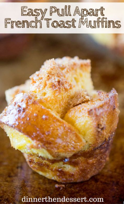 French Toast Muffins are easy to toss together with ingredients you already have in your kitchen and they’re a perfect brunch dish for a crowd and fun to pull apart. Pull Apart French Toast, Breakfast Sausage Muffins, Dish For A Crowd, Sausage Muffins, Muffins Blueberry, Thanksgiving Brunch, French Toast Muffins, Thanksgiving Breakfast, Breakfast For A Crowd