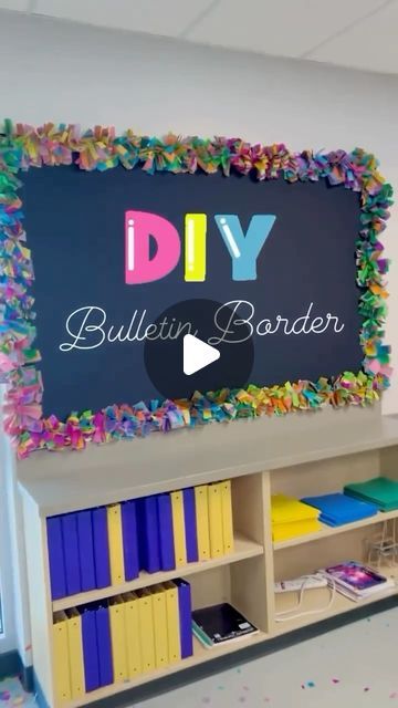 Life Skills Creations on Instagram: "SO many of you asked to see how I made this bulletin board border. Well….here is the step by step tutorial. Hope you love it!!

Comment LINK for the tissue paper I purchased." Class 4 Decoration Ideas, Double Bulletin Board Border, Display Border Ideas, Border Ideas For Board, Kindergarten Board Decoration, Borders For Display Board, Borders For Classroom Boards, Class Board Border Decoration Ideas, Birthday Bulletin Board Ideas Classroom