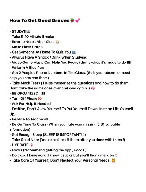 How Get Good Grades, How To Be A Better Student High Schools, How To Have Motivation For School, Good School Habits, How To Memorize Better, How To Maintain Good Grades, How To Be Top 1 In School, How To Do Better In School Tips, How To Be More Successful