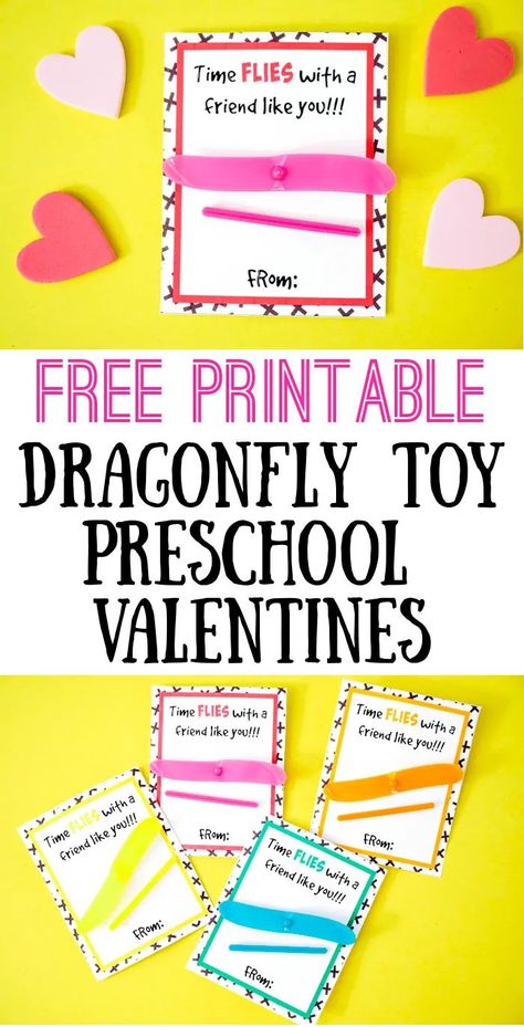 Looking for a fun Preschool Valentines Idea? We have these Easy Free Printable Dragon Fly Toy Preschool Valentines. Preschool Valentine Cards, Free Valentines Day Cards, Free Valentine Cards, Cute Valentines Day Cards, Free Printable Valentines Cards, Valentine Card Template, Free Printable Valentines, Printable Valentines Day Cards, Printable Valentines Cards